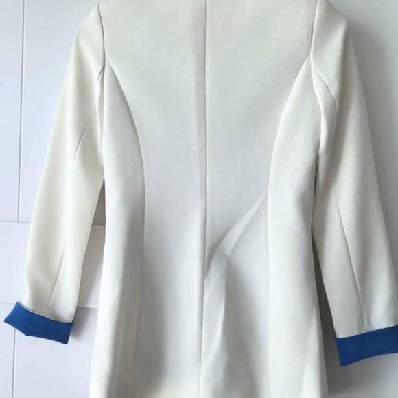 White Blazer with Blue Accents - Picture 2 of 4